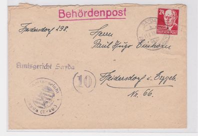 79618 Brief Behördenpost Amtsgericht Sayda im Erzgebirge 1950