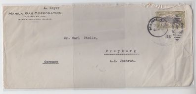 69915 seltener Brief Philippinen Manila nach Freyburg Unstrut 1927