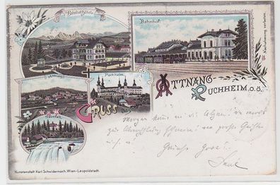 68668 Ak Lithographie Gruß aus Attnang-Puchheim Oberösterreich 1897
