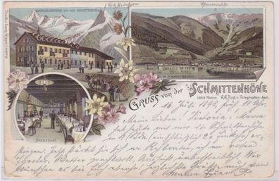 72574 Ak Lithographie Gruß von der Schmittenhöhe Österreich 1898