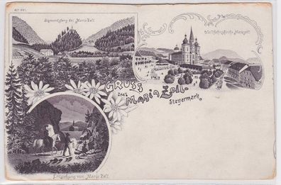 94485 Ak Lithografie Gruss aus Mariazell Steiermark um 1900