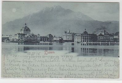 20645 Mondscheinkarte Luzern Totalansicht 1898