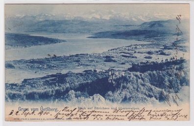 70353 Ak Gruss vom Üetliberg Blick auf Zürichsee und Glarneralpen 1900
