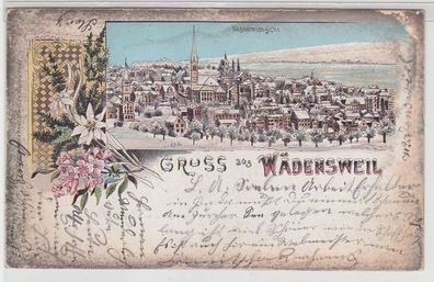 25007 Winter Ak Lithographie Gruß aus Wädensweil Wädenswil in der Schweiz 1900