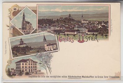 05626 Ak Lithographie Gruß aus Uster in der Schweiz um 1900