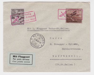 94779 Flugpost Luftpost I. Postflug Vaduz-St. Gallen 31. August 1930 Liechtenstein