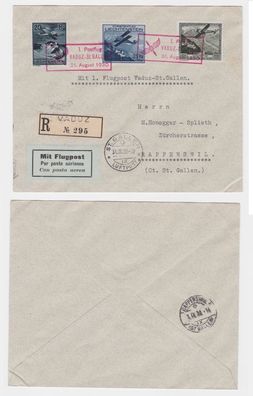 94771 Flugpost Luftpost I. Postflug Vaduz-St. Gallen 31. August 1930 Liechtenstein