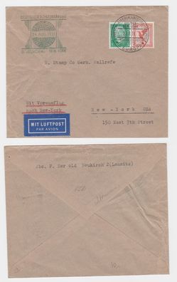 87234 Flugpost Deutscher Schleuderflug Europa - New York mit Vorausflug 1931