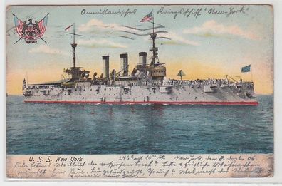 68006 Ak Kriegsschiff U.S.S. New York 1906