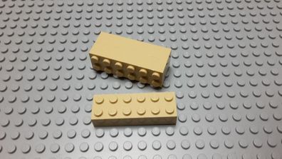 Lego 3 Basic Steine 2x6 hoch Tan Beige Nummer 2456