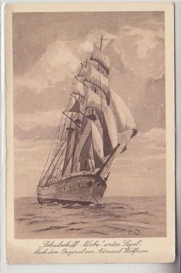 18069 Ak Schulschiff 'Niobe' unter Segel um 1930