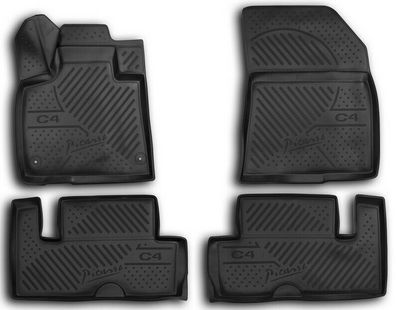 Passgenaue Fußmatten für Citroen C4 Picasso II 2013-2020 Gummimatten Automatten