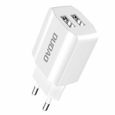 Dudao 2x USB Home Travel EU Adapter Wandladegerät 5V / 2.4A weiß