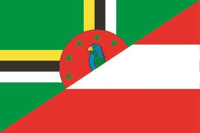 Fahne Flagge Dominica-Österreich Premiumqualität