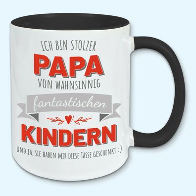 Tasse, Kaffeebecher, stolzer Papa von fantastischen Kindern, Ostern, Vatertag