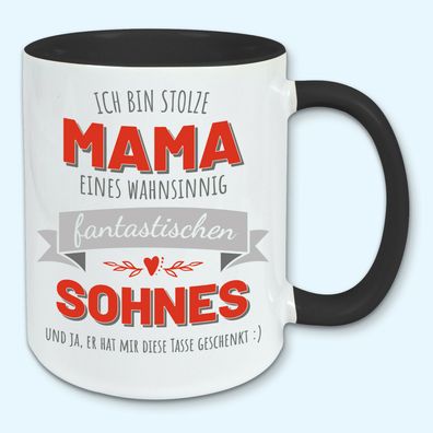 Tasse, Kaffeebecher, stolze Mama eines fantastischen Sohnes, Ostern, Muttertag