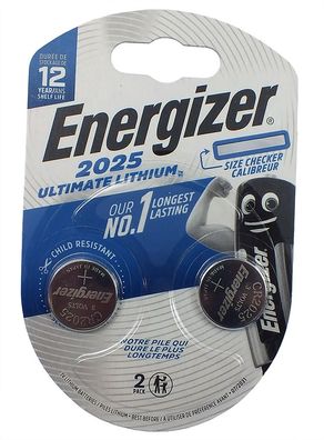 2 x Energizer 2025 Knopfzelle > Batterie > Ultimate Lithium > 3 Volts