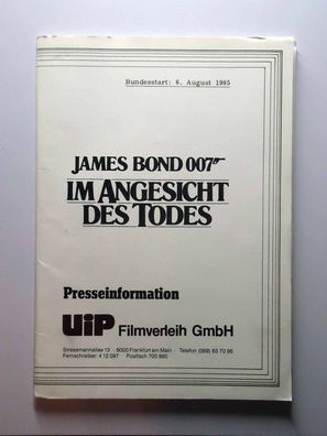 James Bond 007 Im Angesicht des Todes - Roger Moore - Presseheft + 5 Pressefotos