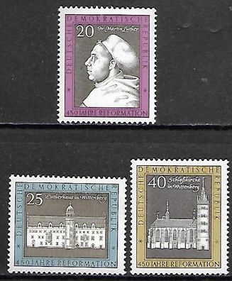 DDR postfrisch Michel-Nummer 1317-1319