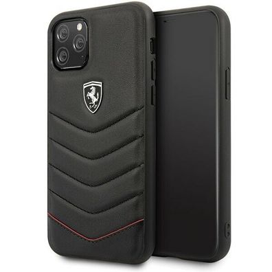 Ferrari Quilted Leder Back Case Schutzhülle für iPhone 11 Pro Schwarz