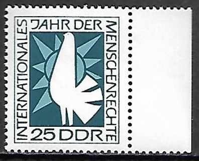 DDR postfrisch Michel-Nummer 1370 rechtes Seitenrandstück