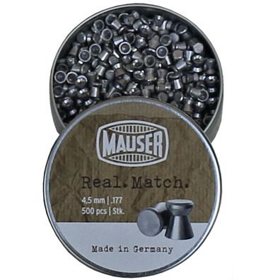 Mauser Real Match 500 Stk. Diabolos Flachkopf glatt Kaliber 4,5 mm