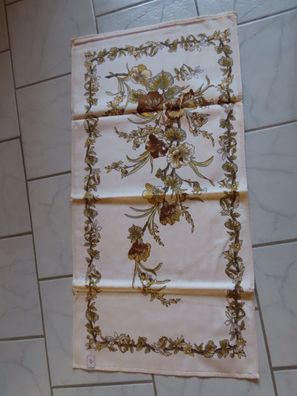 Handtuch Frottiertuch beige mit Blumenmuster 97 x 49 cm/ Vossen