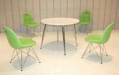 Tischgruppe mint / weiß Essgruppe Esszimmergruppe Schalenstuhl modern design B5