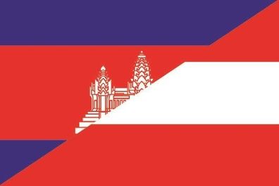 Fahne Flagge Kambodscha-Österreich Premiumqualität