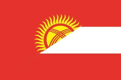 Fahne Flagge Kirgisistan-Österreich Premiumqualität