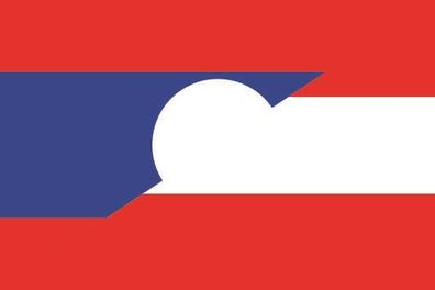 Fahne Flagge Laos-Österreich Premiumqualität
