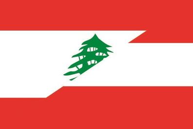 Fahne Flagge Libanon-Österreich Premiumqualität