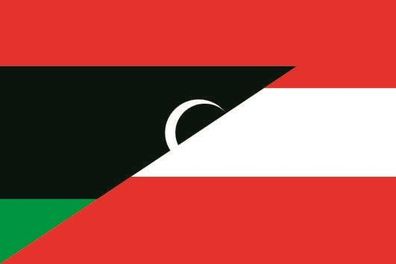 Fahne Flagge Libyen-Österreich Premiumqualität