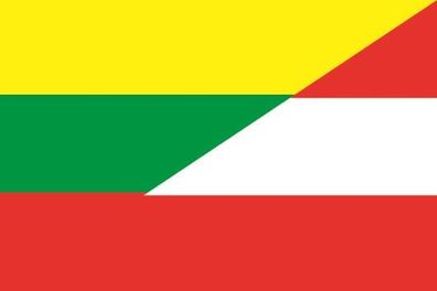 Fahne Flagge Litauen-Österreich Premiumqualität