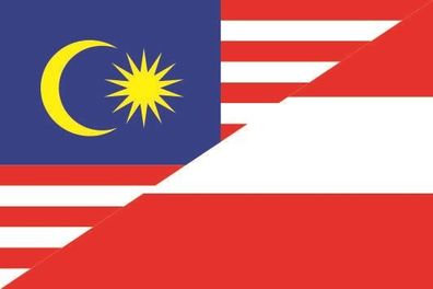Fahne Flagge Malaysia-Österreich Premiumqualität