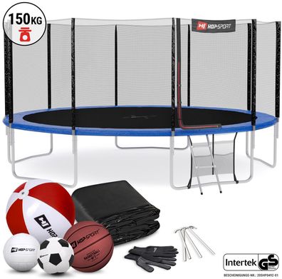 Hop-Sport Trampolin Outdoor 244 305 366 430 490 cm Gartentrampolin Komplettset