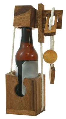 MINI Flaschen-Tresor extra für kleine Flaschen - Logikspiel aus edlem Holz