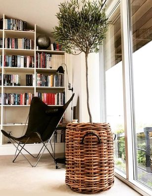 A2 Living RATTAN Korb MAXI Rund 45x66 Deko Pflanzkorb Aufbewahrung Blumentopf