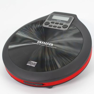 Aiwa PCD-810RD ROT Schwarz tragbarer CD/ CD-R/ MP3 Spieler, mit Earphones, Tasche