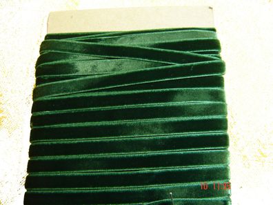 Samtband dunkelgrün 1,5 cm breit Baumwolle aus Altbestand je Meter SB22