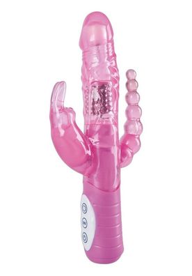 You2Toys Perlen-Vibrator mit Klitorisreizarm und Anusreizarm Hase 22cm