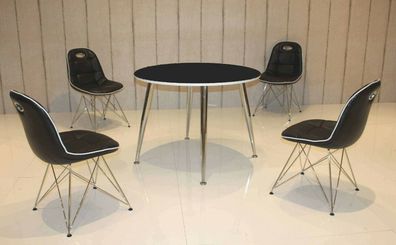 Tischgruppe schwarz weiß Essgruppe Esszimmergruppe Schalenstuhl modern design B2