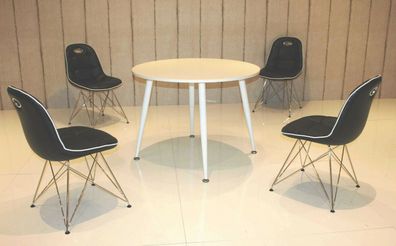 Tischgruppe schwarz weiß Essgruppe Esszimmergruppe Schalenstuhl modern design B1