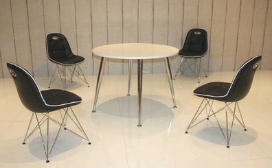 Tischgruppe schwarz weiß Essgruppe Esszimmergruppe Schalenstuhl modern design A9