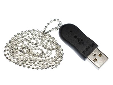 Schwarzer USB Stecker Kette Halskette 80cm Miniblings Elektronik Technik Computer PC