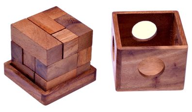 Soma Würfel Gr. S - 3D Puzzle - Lernspiel - Logikspiel im Holzkasten