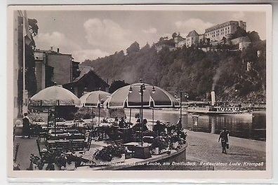 65152 Ak Passau Strandrestaurant zur Laube am Dreiflußeck 1938
