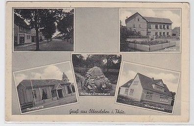 65504 Ak Gruß aus Olbersleben in Thüringen Turnhalle, Schule, Kinderheim 1938