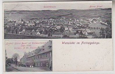 31667 Mehrbild Ak Wunsiedel im Fichtelgebirge Gasthof "Grüner Baum" 1925