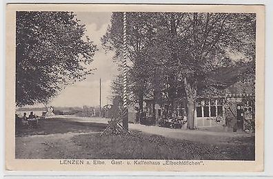 64835 Ak Lenzen an der Elbe Gast- und Kaffeehaus "Elbschlößchen" 1930